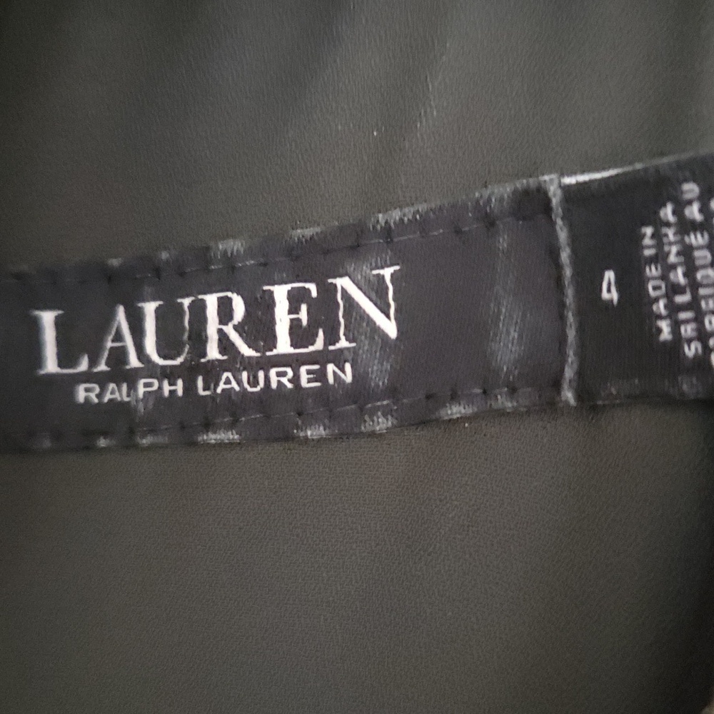 Lauren Ralph Lauren Olive Leopard Print Halter Maxi Dress Size 4 - Picture 12 of 14